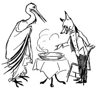 The Fox Invites The Stork for Dinner